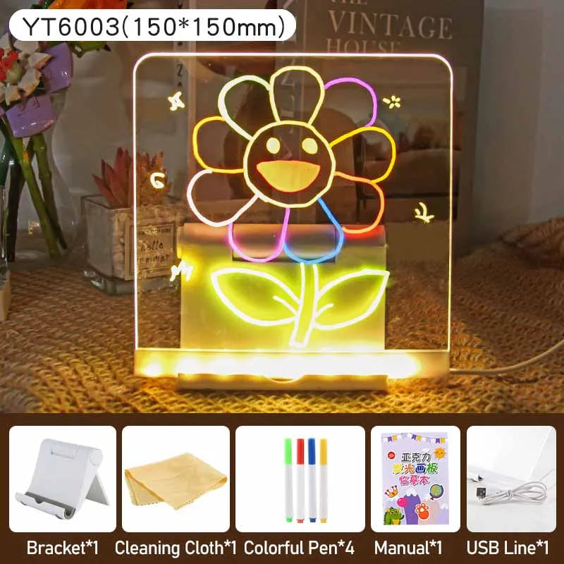 Led Drawing Board,Rechargeable Glow Doodle LED Note Board, Light Up Drawing Tablet Gifts for Kids Birthday