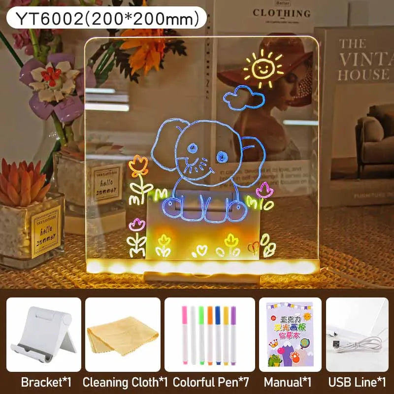 Led Drawing Board,Rechargeable Glow Doodle LED Note Board, Light Up Drawing Tablet Gifts for Kids Birthday
