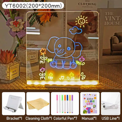 Led Drawing Board,Rechargeable Glow Doodle LED Note Board, Light Up Drawing Tablet Gifts for Kids Birthday