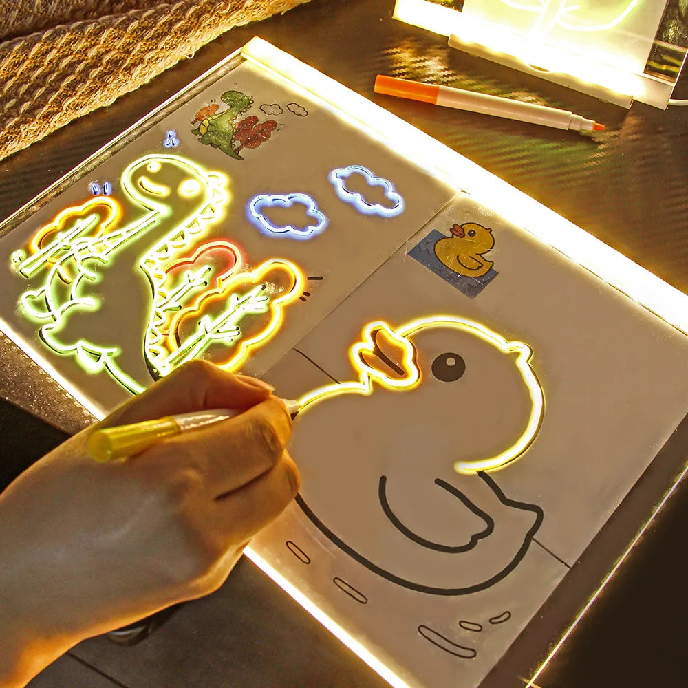 Led Drawing Board,Rechargeable Glow Doodle LED Note Board, Light Up Drawing Tablet Gifts for Kids Birthday