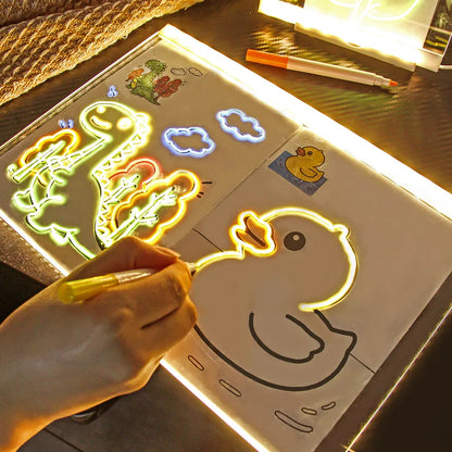 Led Drawing Board,Rechargeable Glow Doodle LED Note Board, Light Up Drawing Tablet Gifts for Kids Birthday