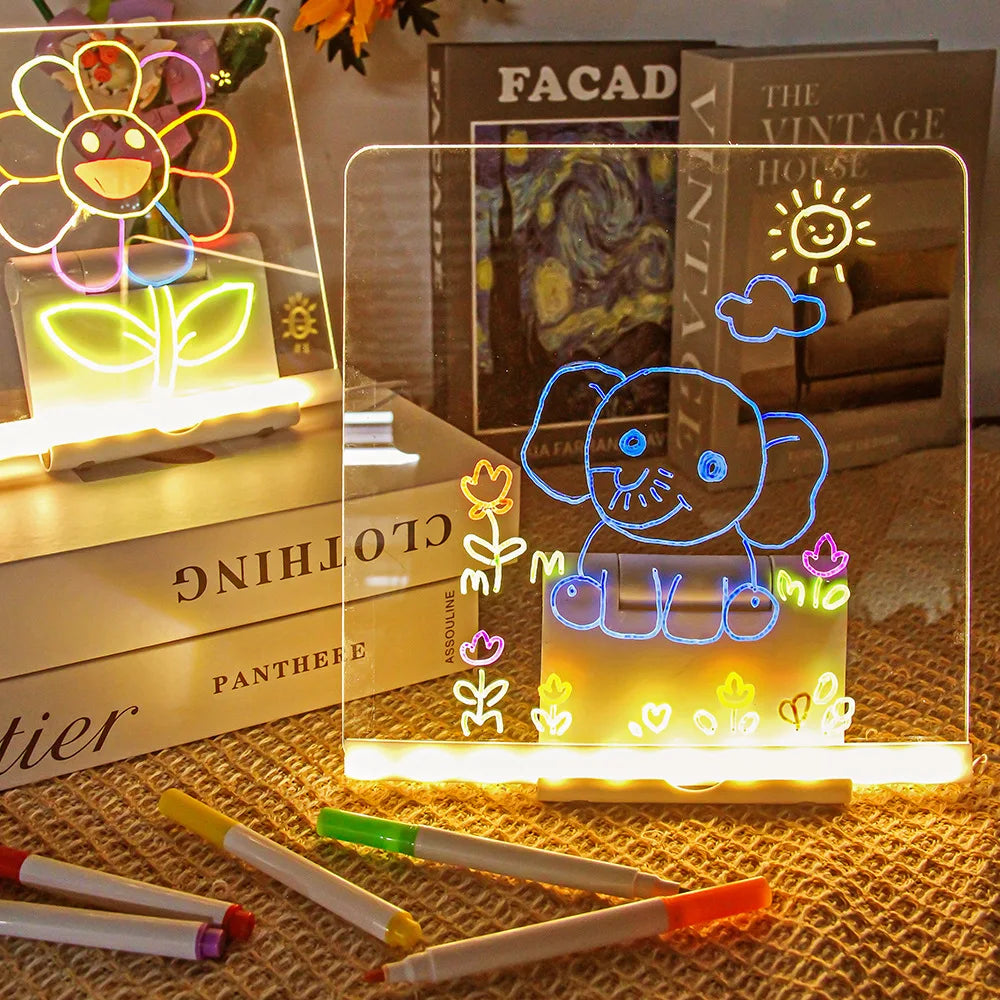 Led Drawing Board,Rechargeable Glow Doodle LED Note Board, Light Up Drawing Tablet Gifts for Kids Birthday