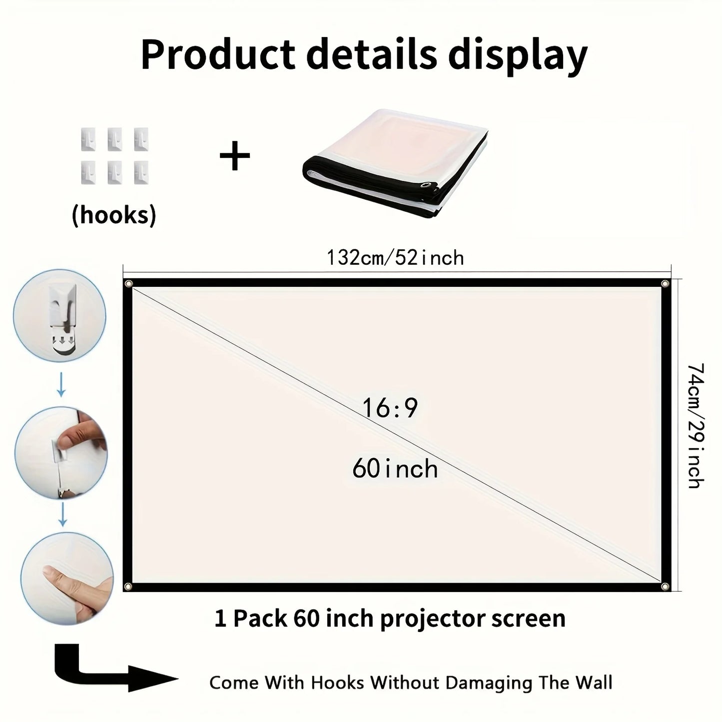 Portable Projector Screen, 4K HD