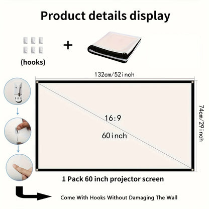 Portable Projector Screen, 4K HD