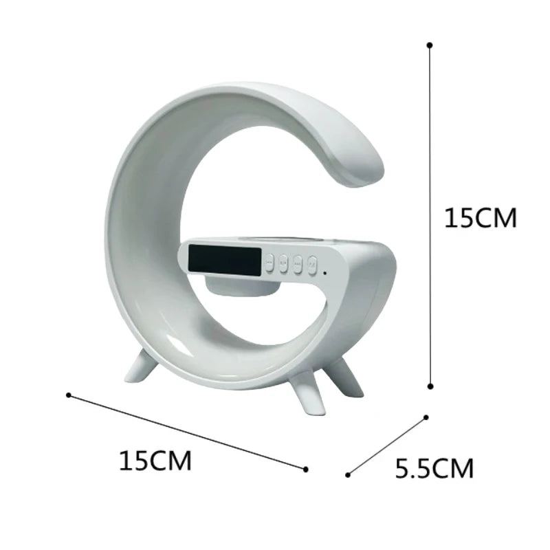 RGB Wireless Charger Smart Wireless Bluetooth Speakers Sunrise Alarm Clock & Wake Up Light 15W Fast Charging Dock Station