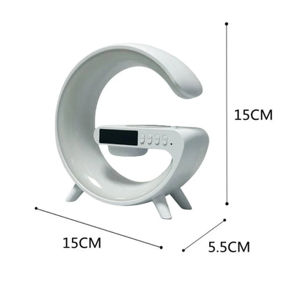 RGB Wireless Charger Smart Wireless Bluetooth Speakers Sunrise Alarm Clock & Wake Up Light 15W Fast Charging Dock Station