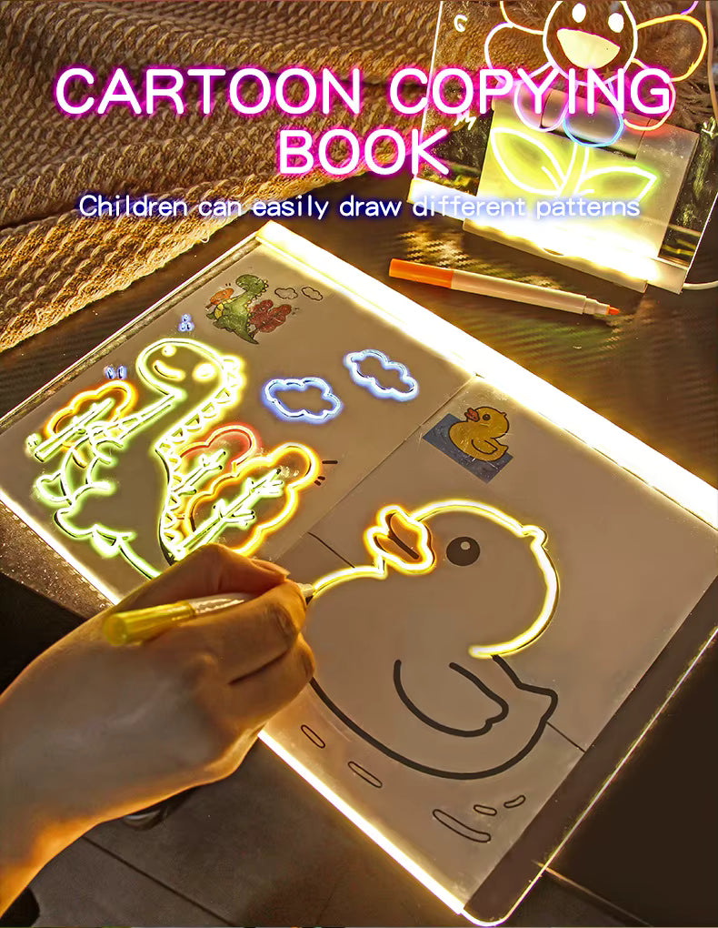 Led Drawing Board,Rechargeable Glow Doodle LED Note Board, Light Up Drawing Tablet Gifts for Kids Birthday